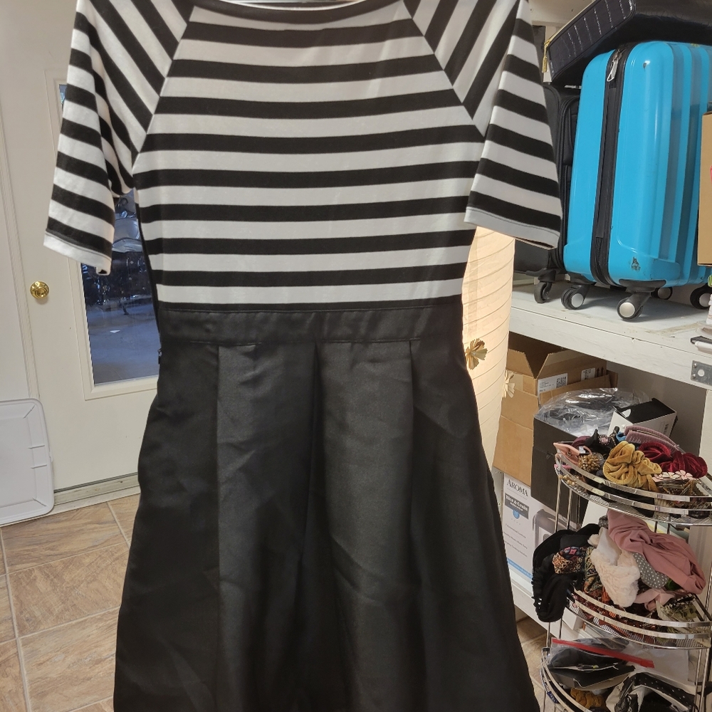 Flare Striped Dres, brandnew, handmade, no flaws. Flared striped dress.